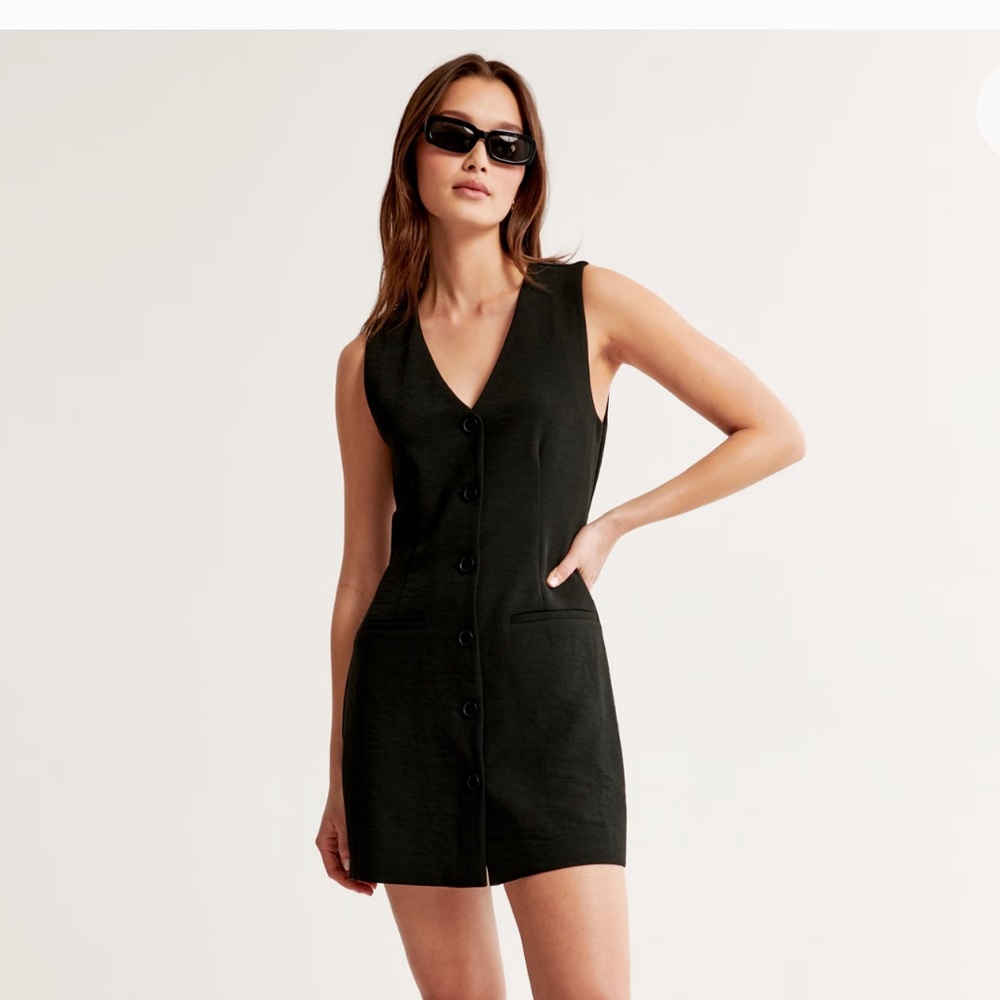 Navy Abercrombie & Fitch Mini Vest Dress - Never Worn